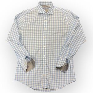 EUC Twillory Men’s Trim Fit Performance Dress Shirt - Blue Gingham - 15.5 32/33